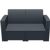Monaco Wickerlook Resin Patio Loveseat Sofa Rattan Gray with Cushion ISP832-DG #2
