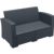 Monaco Wickerlook Resin Patio Loveseat Sofa Rattan Gray with Cushion ISP832-DG #6