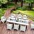 Vegas Outdoor Dining Table Extendable from 102 to 118 inch White ISP776-WH #7