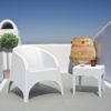 Aruba Wickerlook Resin Balcony Furniture Set 3 Piece White ISP8041S