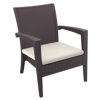 Miami Wickerlook Resin Patio Club Chair Brown with Cushion ISP850