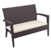 Miami Wickerlook Resin Patio Loveseat Brown with Cushion ISP845