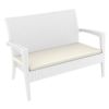 Miami Wickerlook Resin Patio Loveseat White with Cushion ISP845
