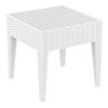 Miami Wickerlook Resin Patio Side Table White 18 inch. ISP858