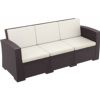 Monaco Wickerlook Resin Patio Sofa XL Brown with Cushion ISP833