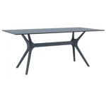 Ibiza Rectangle Outdoor Dining Table 71 inch Rattan Gray ISP865