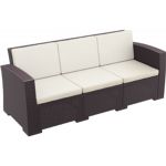 Monaco Wickerlook Resin Patio Sofa XL Brown with Cushion ISP833