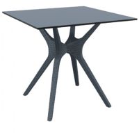 Ibiza Square Outdoor Dining Table 31 inch Rattan Gray ISP863