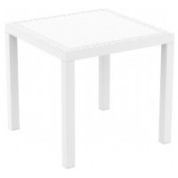 Orlando Wickerlook Resin Square Patio Dining Table White 31 inch. ISP875