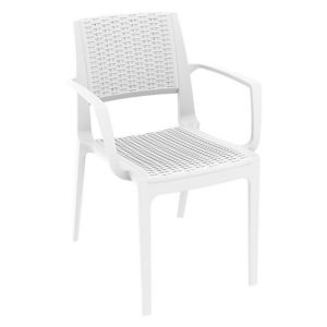 Capri Wickerlook Resin Patio Armchair White ISP820