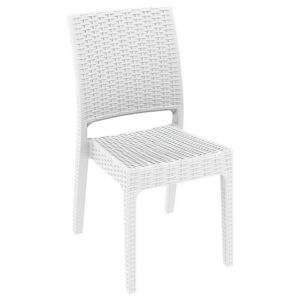 Florida Wickerlook Resin Patio Dining Chair White ISP816-WH