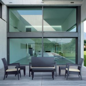 Miami Wickerlook Resin Patio Deepseating Set 6 piece Rattan Gray ISP991S