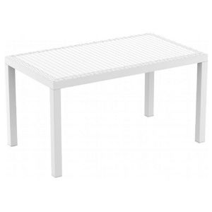 Orlando Wickerlook Resin Rectangle Patio Dining Table White 55 inch. ISP878