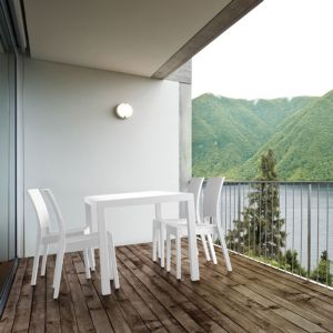 Orlando Wickerlook Square Patio Dining Set 5 Piece White ISP8751S