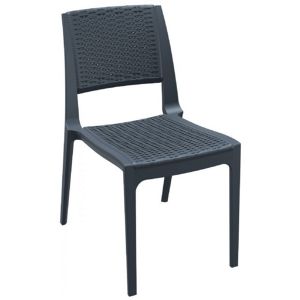 Verona Wickerlook Resin Patio Dining Chair Rattan Gray ISP830-DG