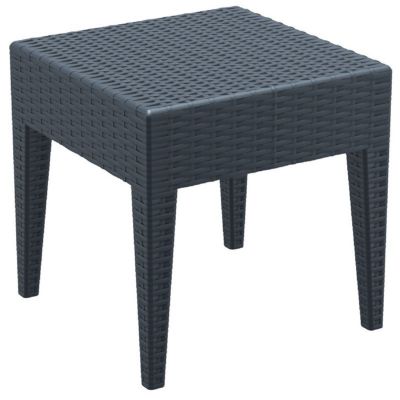 Miami Wickerlook Resin Patio Side Table Rattan Gray 18 inch. ISP858-DG ...