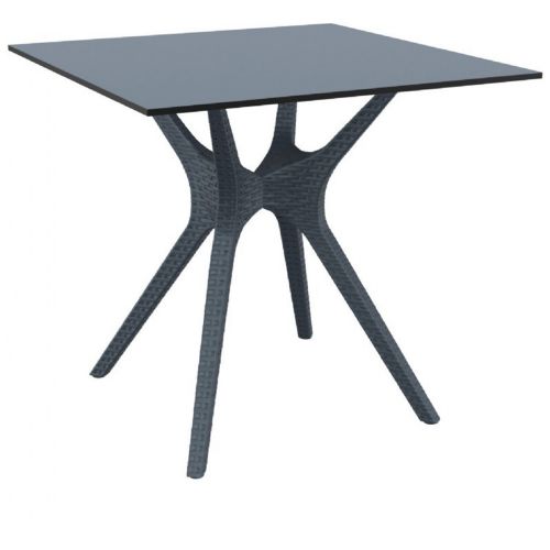 Ibiza Square Outdoor Dining Table 31 inch Rattan Gray ISP863-DG