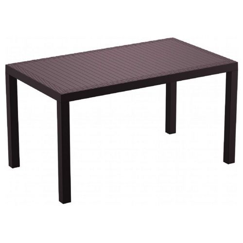 Orlando Wickerlook Resin Rectangle Patio Dining Table Brown 55 inch. ISP878-BR