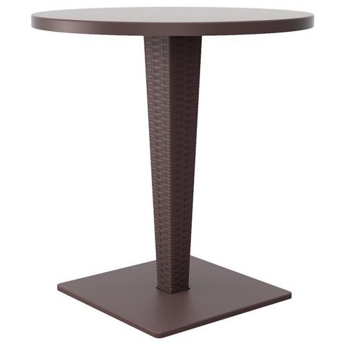Riva Wickerlook Resin Round Patio Dining Table Brown 28 inch. ISP882-BR