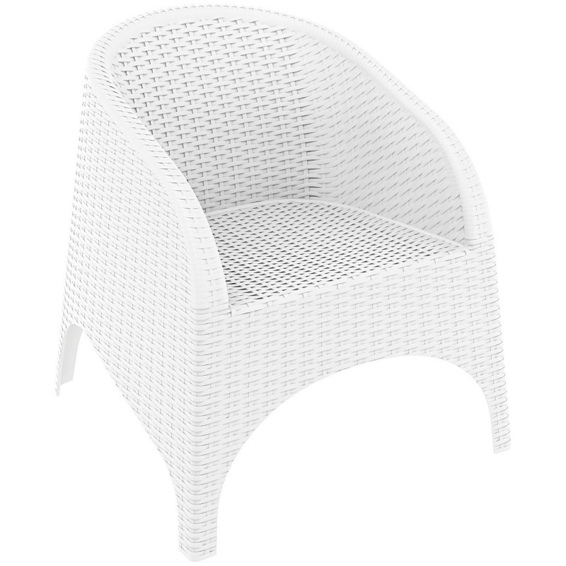 Aruba Wickerlook Resin Patio Chair White ISP804WH CozyDays