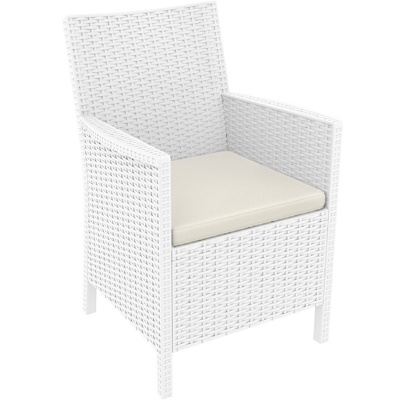 California Wickerlook Resin Patio Chair White ISP806WH CozyDays