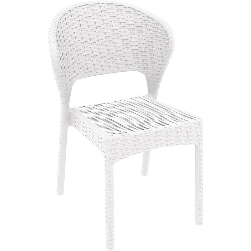 Daytona Wickerlook Resin Patio Dining Chair White ISP818WH CozyDays