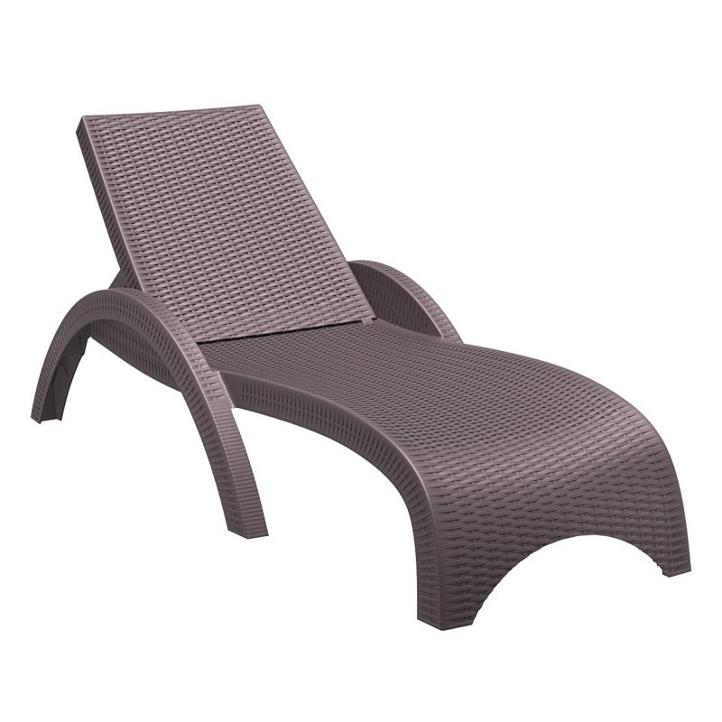Fiji Wickerlook Resin Outdoor Chaise Lounge Brown ISP860BR CozyDays