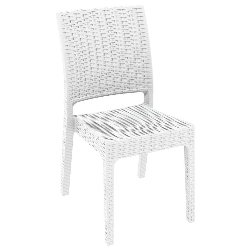 Florida Wickerlook Resin Patio Dining Chair White ISP816WH CozyDays