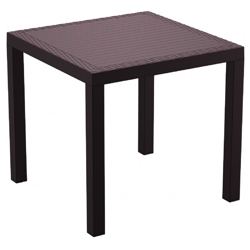 Orlando Wickerlook Resin Square Patio Dining Table Brown 31 inch
