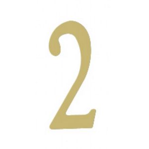 Special Lite 2" Brass Self Adhesive Address Number. Number: 2 BR2-2