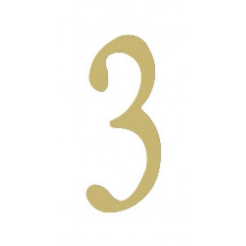 Special Lite 2" Brass Self Adhesive Address Number. Number: 3 BR2-3