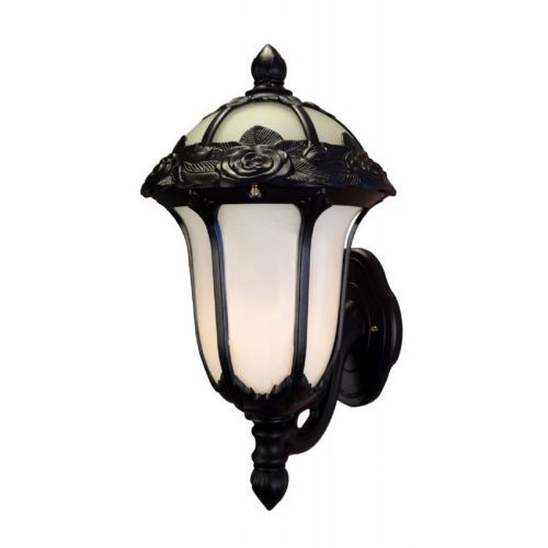 Special Lite Rose Garden F-1717-BLK-AB Small Bottom Mount Light with Alabaster Glass F-1717-BLK-AB