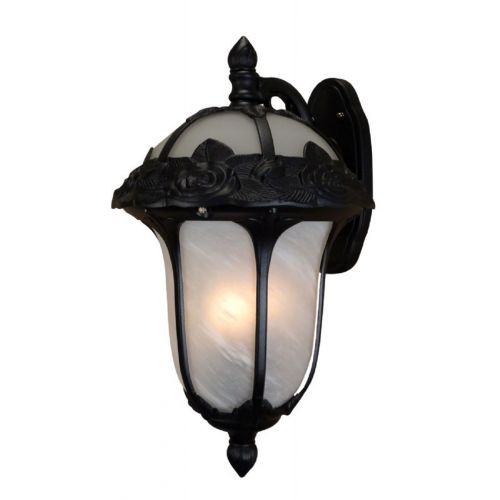 Special Lite Rose Garden F-3711-BLK-AB Large Top Mount Light with Alabaster Glass F-3711-BLK-AB