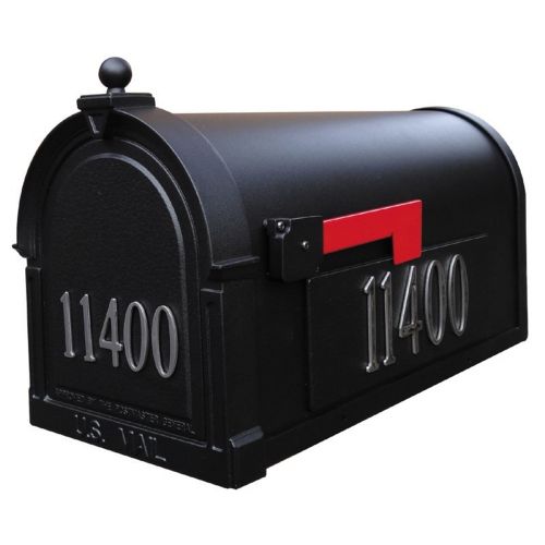 Special Lite SCB-1015-DX-BLK Berkshire Curbside Mailbox with Front and Side Numbers SCB-1015-DX-BLK