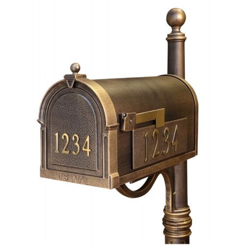 Special Lite SCB-1015-DX-BRZ Berkshire Curbside Mailbox with Front and Side Numbers SCB-1015-DX-BRZ