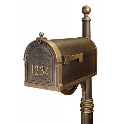 Special Lite SCB-1015-FN-BRZ Berkshire Curbside Mailbox with Front Numbers SCB-1015-FN-BRZ