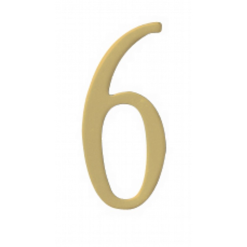 Special Lite 2 quot Brass Self Adhesive Address Number Number 6 BR2 6 