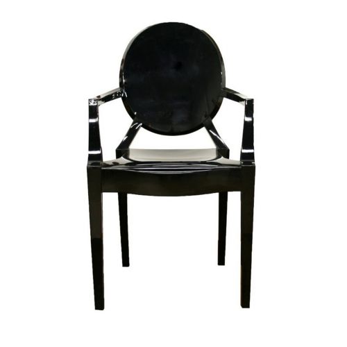 Dymas Modern Acrylic Black Armed Ghost Chair BXPC449BLACK CozyDays