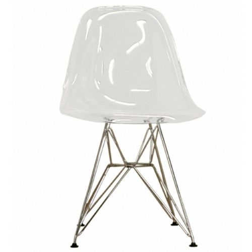 Lexy Clear Acrylic Accent Chair with Steel Legs BX-CC-231-CLEAR