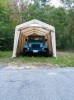 Customer Photo #1 submitted by M. I. from Moultonborough, NH - Auto Shelter, 1-3/8" 5-Rib Peak Style Frame, Sandstone Cover 10x20 Portable Garage