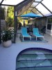 Customer Photo #1 submitted by D. F. from Bradenton, FL - Pacific Stacking Sling Chaise Lounge White - Blue