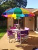 Customer Photo #1 submitted by L. S. from Ormond Beach, FL - Viva Resin Square Outdoor Dining Table 31 inch Cafe Latte